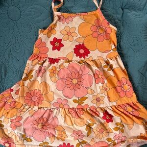 The Children's Place Peach and Orange Floral Tiered Dress